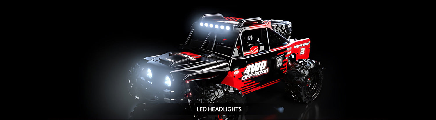 Image de bannière illustrant une voiture télécommandée tout-terrain pour la version desktop