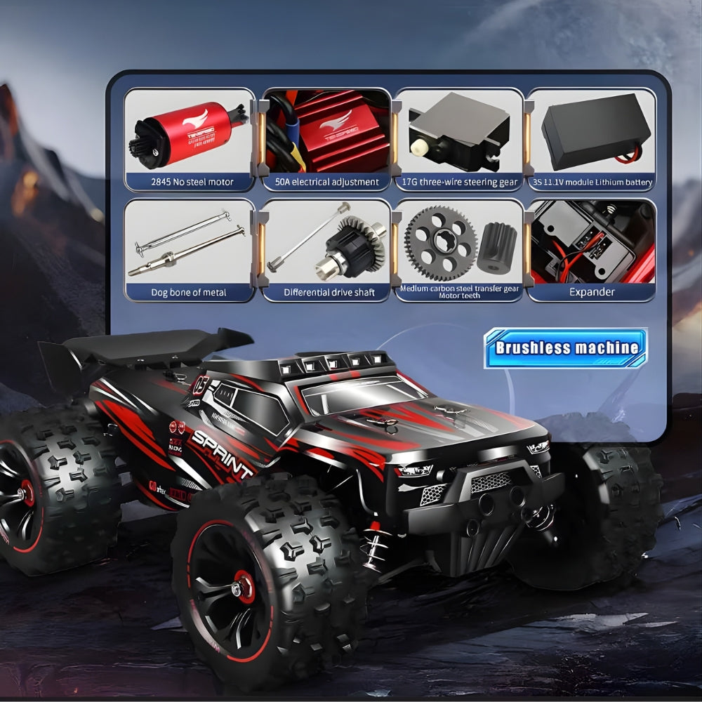 Monster Truck RC Fury GT PRO | +70 km/h Brushless voiture telecommandee Bigtoysworld.com