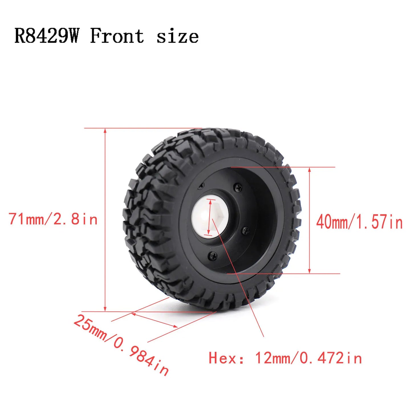 1/12 1/14 RC Off-Road Car Front Rear Tires Skidproof Rubber Tyres for Wltoys 144001 144010 124016 124017 124010 ZD Racing BX12 Bigtoysworld.com