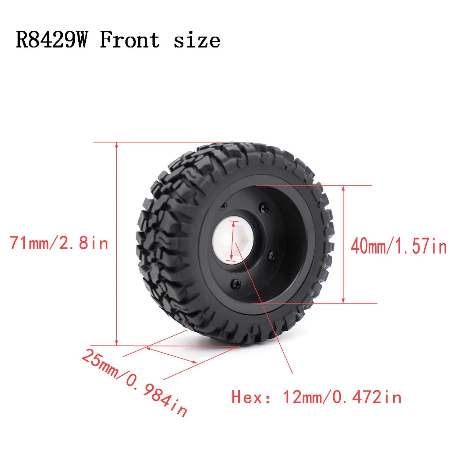 1/12 1/14 RC Off-Road Car Front Rear Tires Skidproof Rubber Tyres for Wltoys 144001 144010 124016 124017 124010 ZD Racing BX12 Bigtoysworld.com