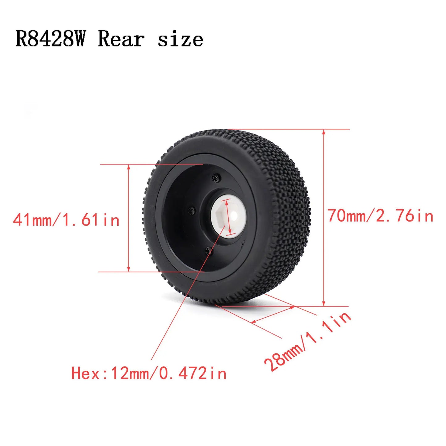 1/12 1/14 RC Off-Road Car Front Rear Tires Skidproof Rubber Tyres for Wltoys 144001 144010 124016 124017 124010 ZD Racing BX12 Bigtoysworld.com