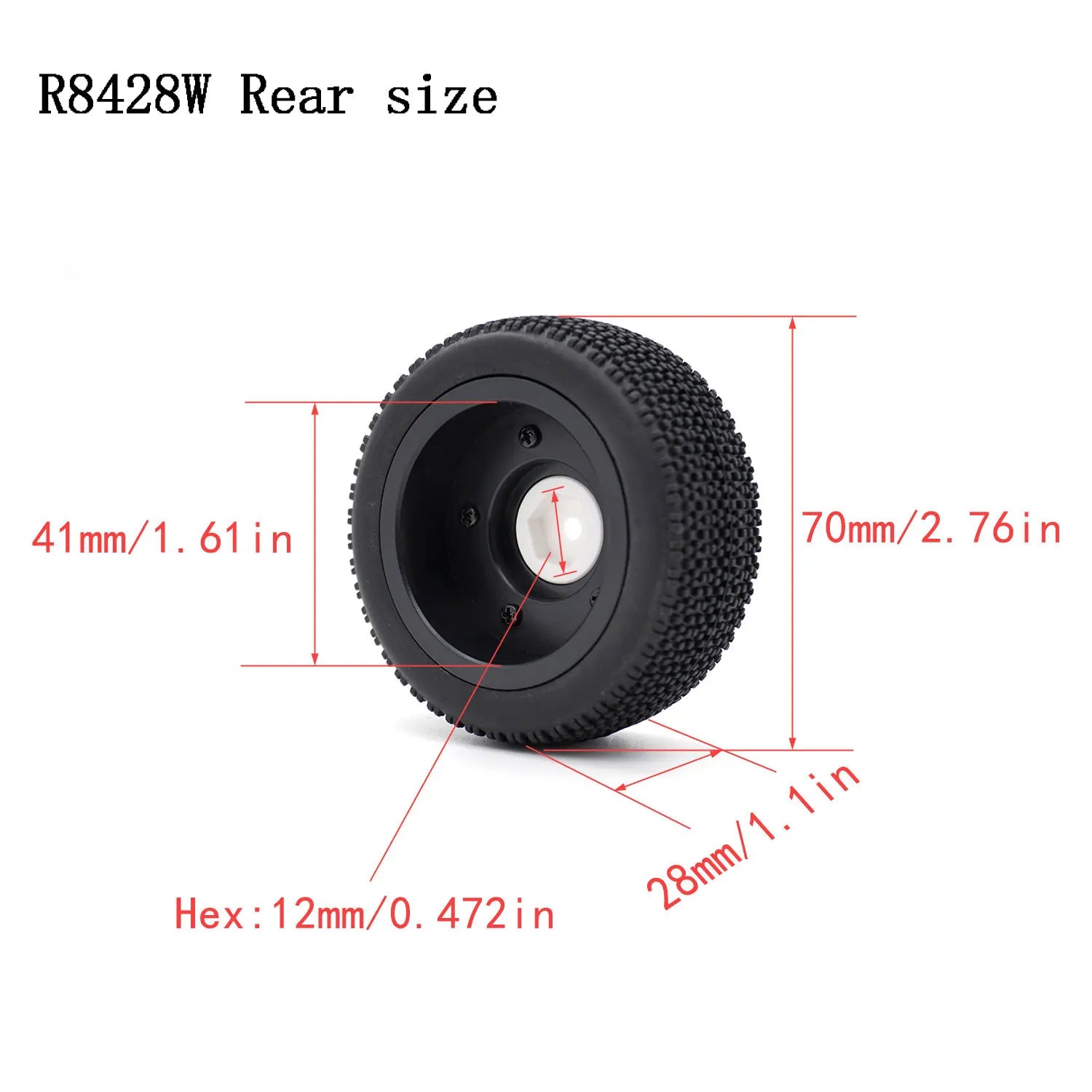 1/12 1/14 RC Off-Road Car Front Rear Tires Skidproof Rubber Tyres for Wltoys 144001 144010 124016 124017 124010 ZD Racing BX12 Bigtoysworld.com