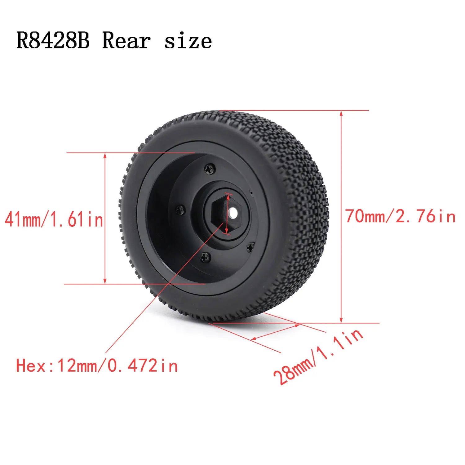 1/12 1/14 RC Off-Road Car Front Rear Tires Skidproof Rubber Tyres for Wltoys 144001 144010 124016 124017 124010 ZD Racing BX12 Bigtoysworld.com