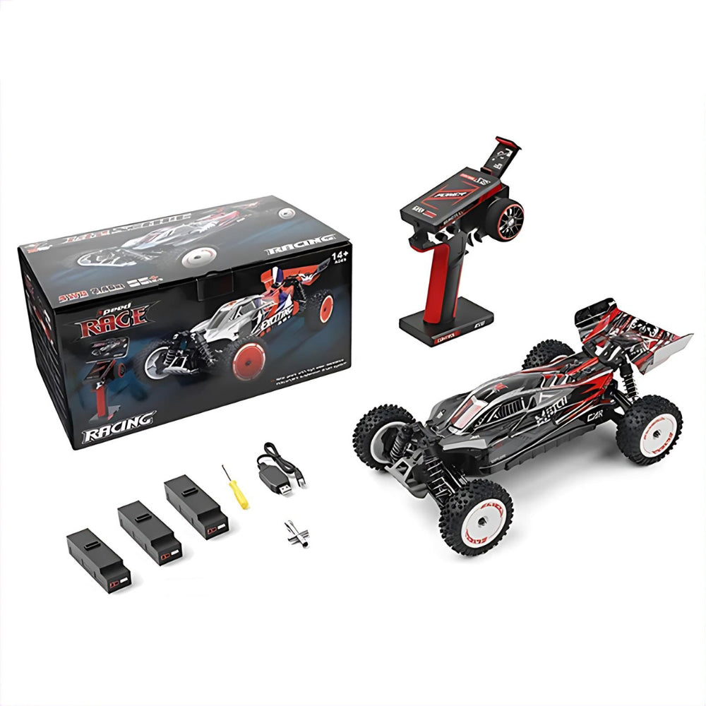 Buggy Télécommandé Tout Terrain  | Wltoys 1:12 Storm Black V8 voiture telecommandee Bigtoysworld.com