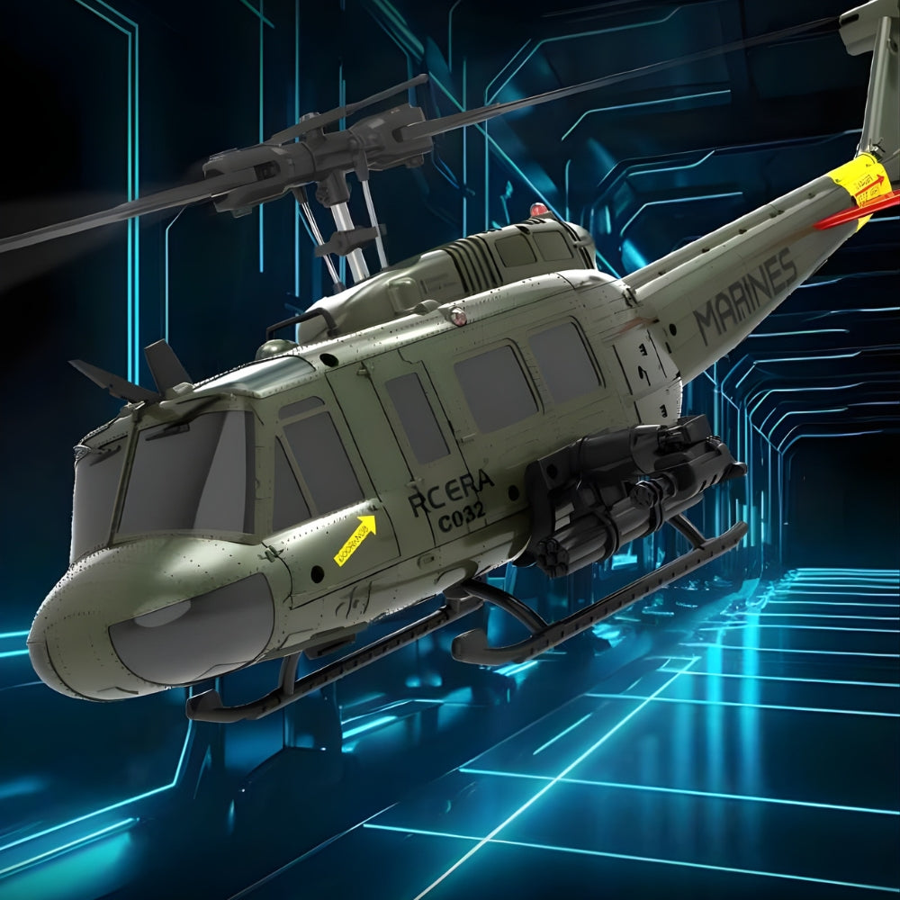 Hélicoptère RC UH-1 Huey C032 | Le Plus Stable pour Débuter (6CH) Hélicoptère télécommandé Bigtoysworld.com