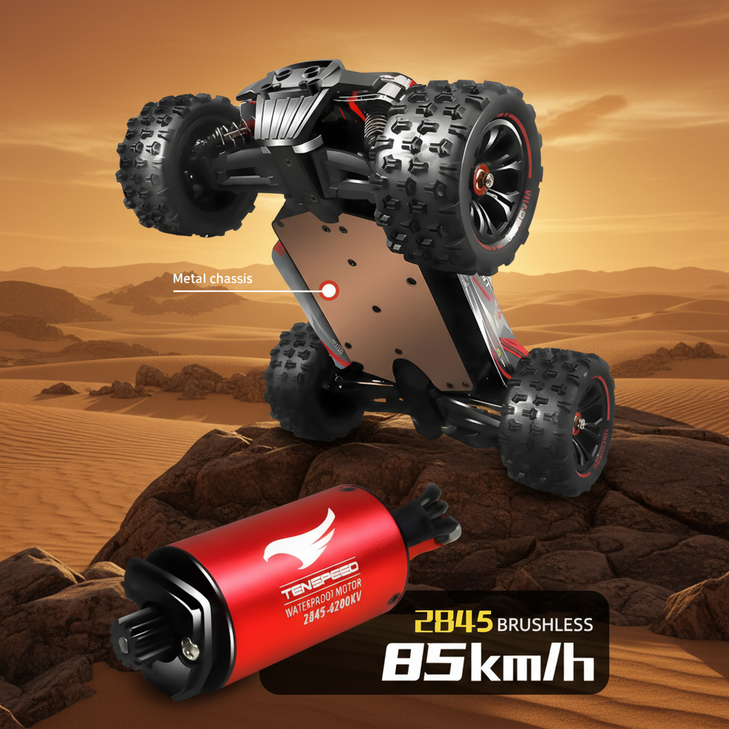 Monster Truck RC Fury GT PRO | +70 km/h Brushless voiture telecommandee Bigtoysworld.com